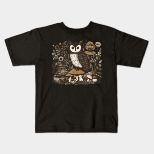 Vintage Cottage Owl Kids T-Shirt